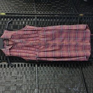 Chevignon Vintage French Designer Plaid Button-Down Sleeveless Dress SZ25/8 Wms